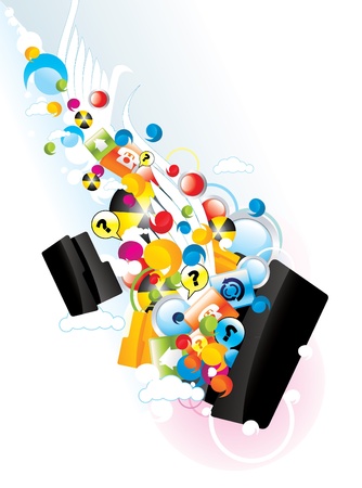 color fun 3d objects vectorのイラスト素材