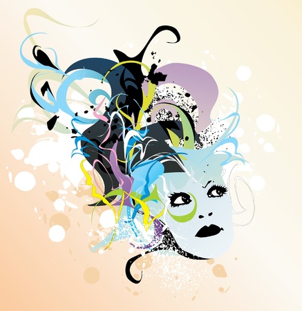 fashion girl vector abstractのイラスト素材
