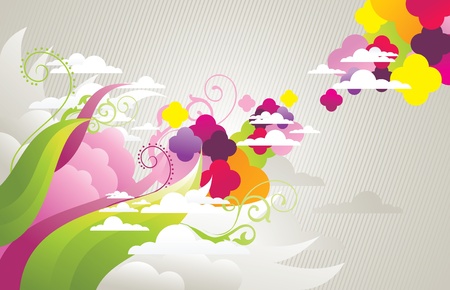 abstract color vector illustrationのイラスト素材
