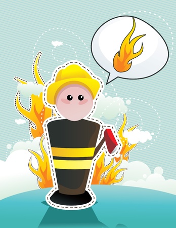 firefighterのイラスト素材