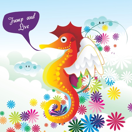 sea horse vector illustrationのイラスト素材