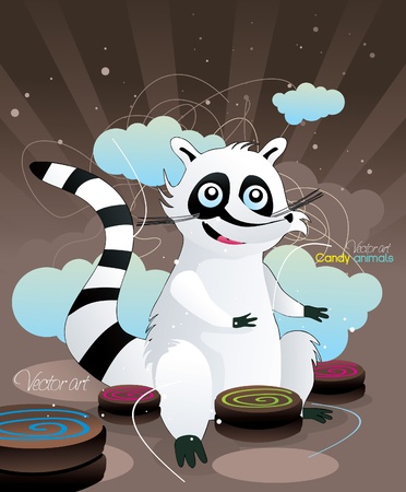 racoon vector illustrationのイラスト素材