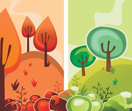 trees abstract vector illustrationのイラスト素材