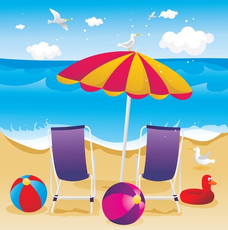 beach summer holidays vectorのイラスト素材
