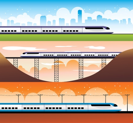 modern trains illustration