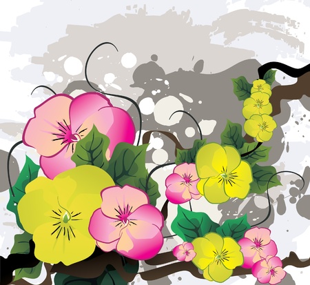 color flowers vectorのイラスト素材