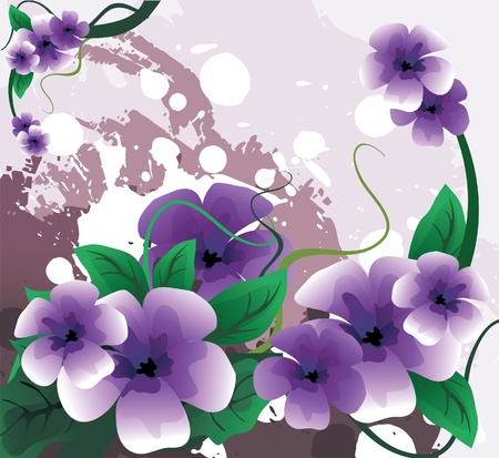 purple flowers vectorのイラスト素材