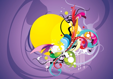 abstract color elements compositionのイラスト素材