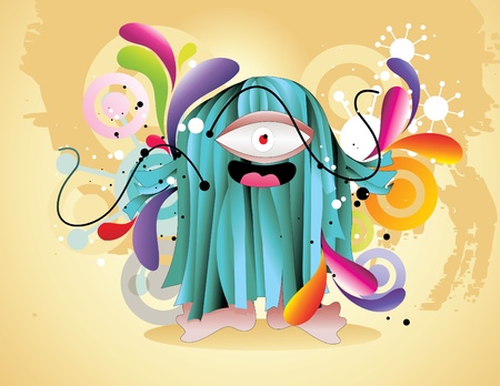 ugly monster vectorのイラスト素材