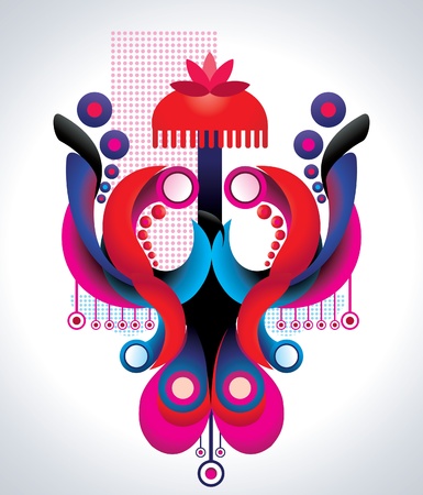 abstract color shapes vectorのイラスト素材