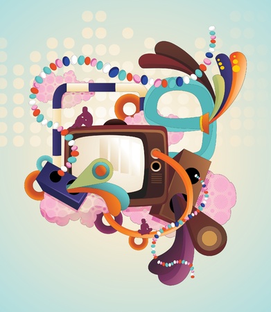 tv color vector illustraitonのイラスト素材