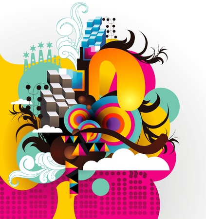 surreal abstract color art vectorのイラスト素材