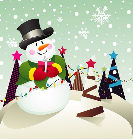 christmas scene vector illustrationのイラスト素材