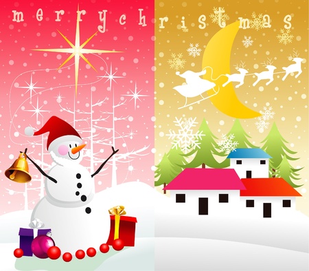 christmas scene vector illustrationのイラスト素材