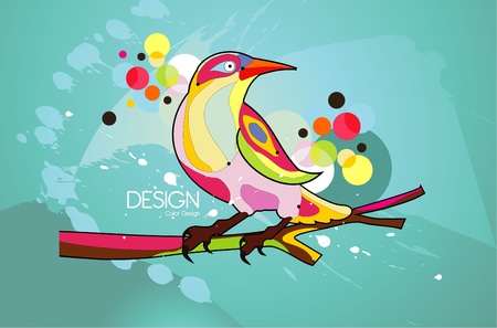 color bird abstract colorのイラスト素材