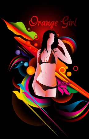 beauty girl vector illustrationのイラスト素材