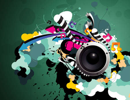 speaker color vector designのイラスト素材