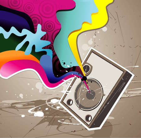speaker color vector designのイラスト素材