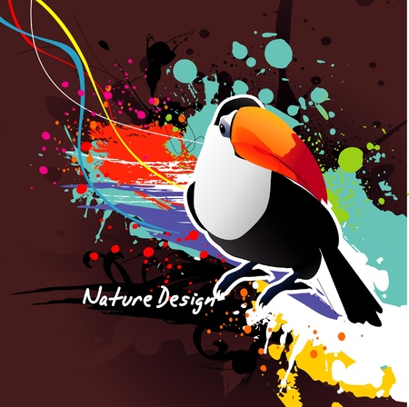 color bird abstract vectorのイラスト素材