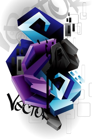 modern graffitiのイラスト素材