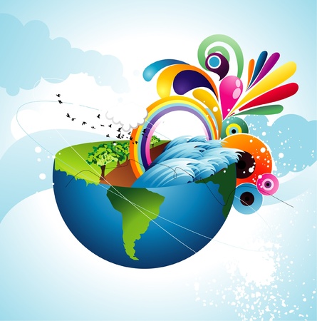 earth plane abstract vectorのイラスト素材