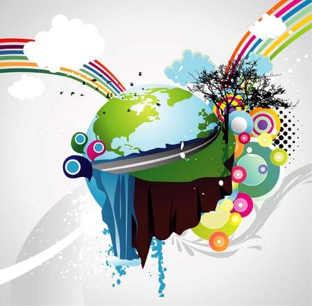 earth plane abstract vectorのイラスト素材
