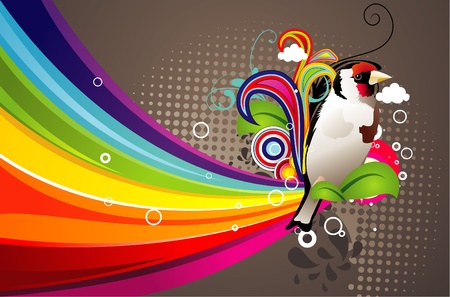 color bird vectorのイラスト素材