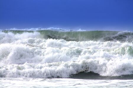 Atlantic Ocean. Waves and blue sky.の写真素材