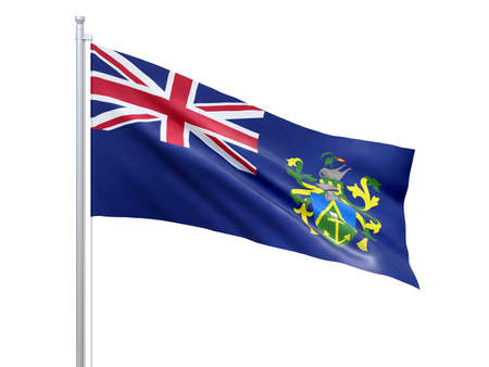 Pitcairn Islands realistic flag with high resolution fabric textureの写真素材
