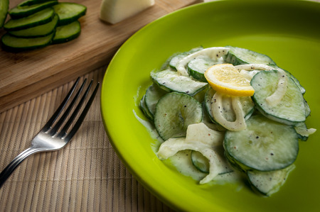 Hungarian Salad Of Cucumbers And Sour Creamの写真素材