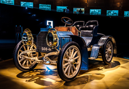 Photo made on June 25, 2017 - Mercedes-Benz Museum, Stuttgart, Germany.40 hp Mercedes-Simplex is the...