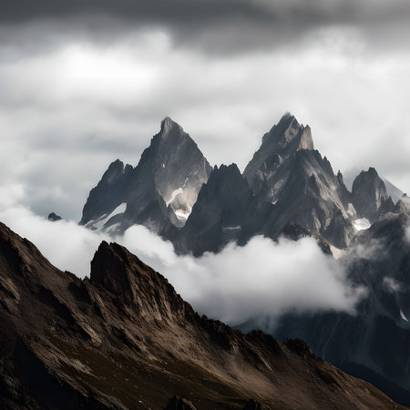 Mountains and clouds in Peruの素材