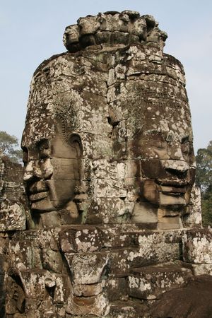 Bayon temple in Angkor complex in Cambodiaの写真素材