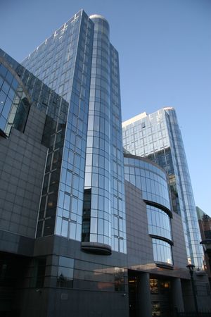 European parliament building in Brussels Belgiumの写真素材