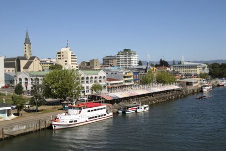 Center of Valdivia in Chileの写真素材