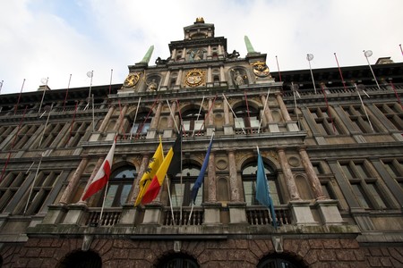 City Hall, the seat of the City Government in Antwerp, Belgiumの写真素材