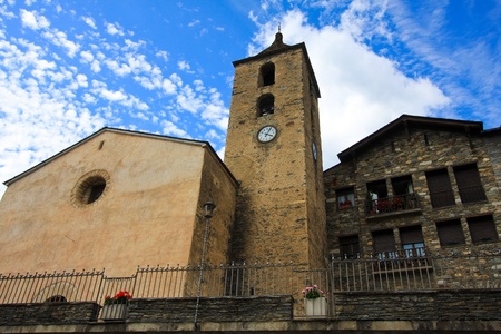 Church of Ordino, beautiful village in Andorraの写真素材