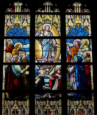 Ascension of Christ. This window was created in 1895の写真素材