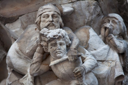 Statue of murder at the town hall in Brussels  These statues were created more than 400 years ago, no property release is required のeditorial素材