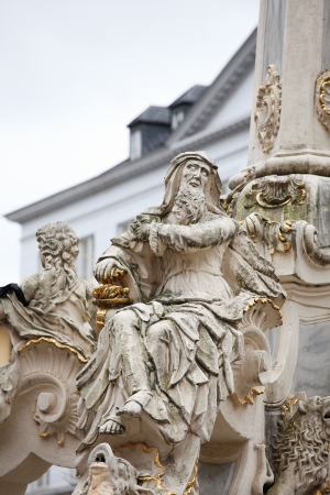 Famous statue in the center of Trier, Germany. This statue is more than 250 years old, no property release is required.の写真素材
