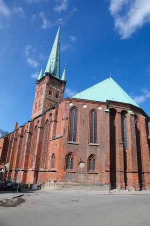 Petrikirche in Lubeck old town, Schleswig-Holstein, Germanyの写真素材
