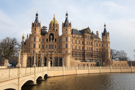 Schwerin Castle in Schwerin, Mecklenburg-Vorpommern, Germany. This building was created in its present form before 1893, no property release is required.のeditorial素材