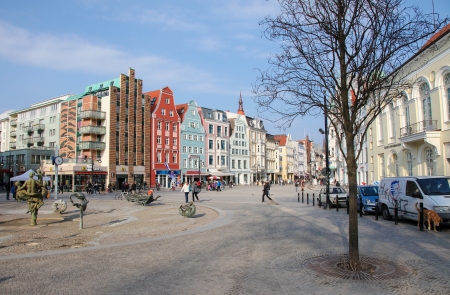 Kropeliner Strasse in Rostock, Germany, on April 9, 2013. Rostock is the largest city in the north German state Mecklenburg-Vorpommern.のeditorial素材