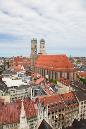 Famous Cathedral of Saint Mary - Liebfrauenkirche in Munchen, capital of Bavaria, Germany の写真素材
