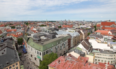 Aerial view on the center of the old town of Munich, Germany, on June 21, 2013.のeditorial素材