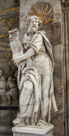 Statue of the Prophet Isaiah in the Martini church in Braunschweig, Niedersachsen, Germany. This...