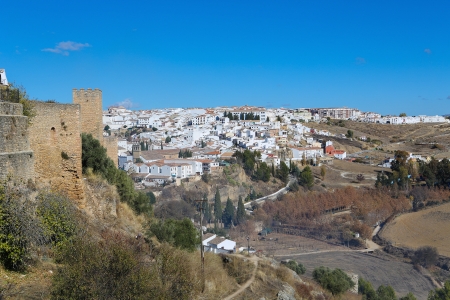 View on the old white houses of Ronda, Spainの写真素材