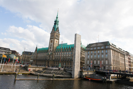 HAMBURG, GERMANY - APRIL 20, 2010: View on the famous City Hall in the center of Hamburg, Germany.のeditorial素材