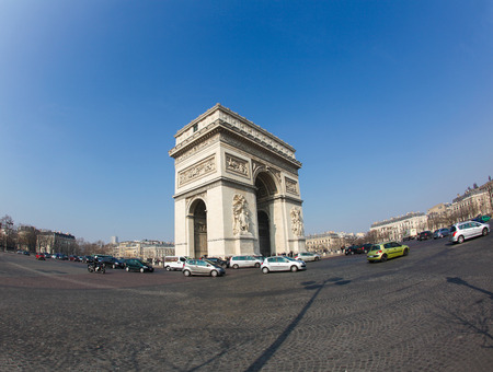 PARIS, FRANCE - MARCH 5, 2011: Arc de Triomphe at the Champs Elysees in Paris, France.のeditorial素材