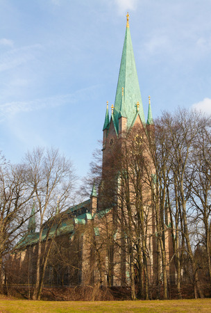 Famous cathedral of Linkoping, Sweden.の写真素材